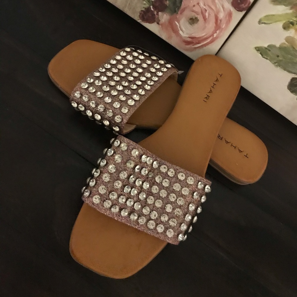 Rhinestones slip on sandals